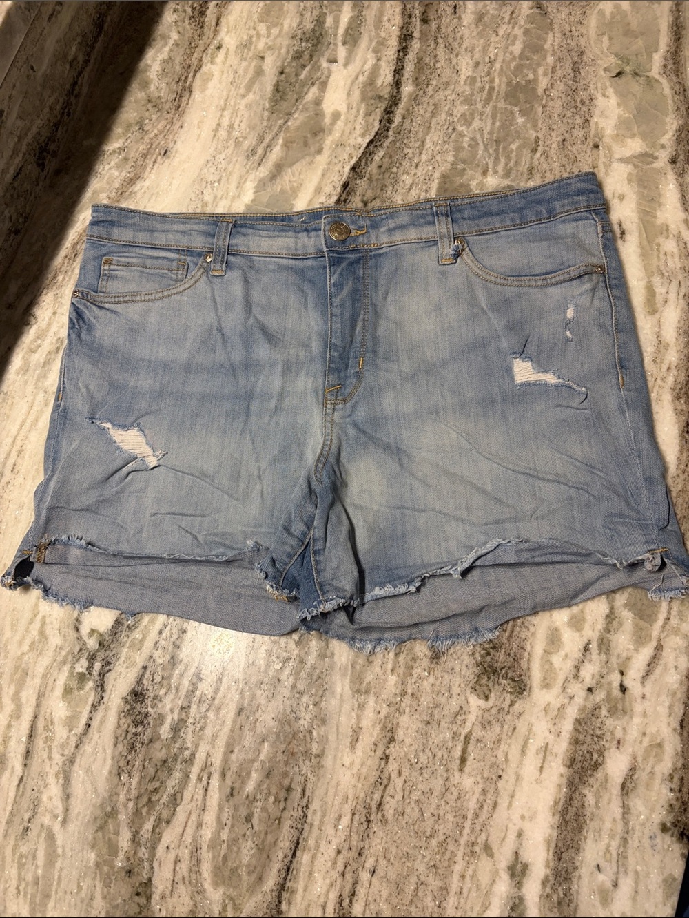 Seven7 Ripped Jean Shorts Size 14